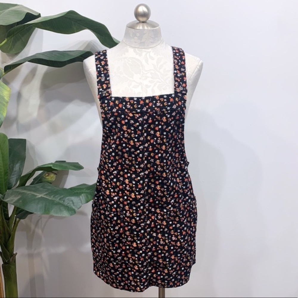 Corduroy Pinafore Floral Dress